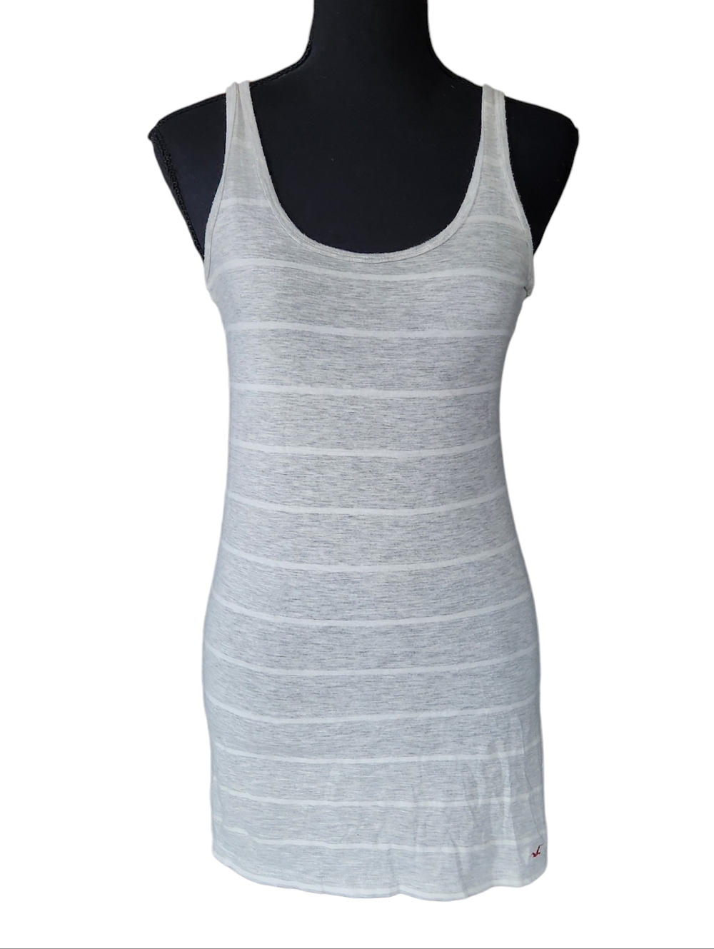 Y2K 2010s Hollister Striped Long Tank Top Scoop Neck Sz M